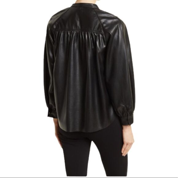 JOIE Vegan Leather Top! - Picture 4 of 9